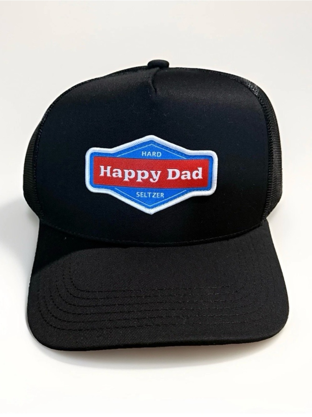 Black Trucker Hat with Embroidered Patch